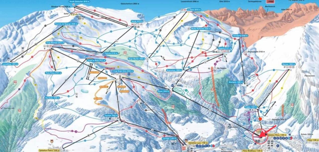 Ferienwohnung 3,5 Zimmer Direkt An Ski- Und Bikepiste Φιλμς Εξωτερικό φωτογραφία